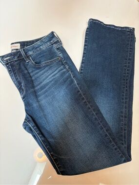 #737 DRIFTWOOD Kelly blue denim jeans with brass button. Like New!